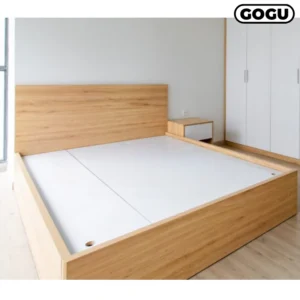 Giường ngủ gỗ công nghiệp mdf, không ngăn kéo, màu vàng, mã GKH01 5, Nội thất GOGU tại TP. HCM