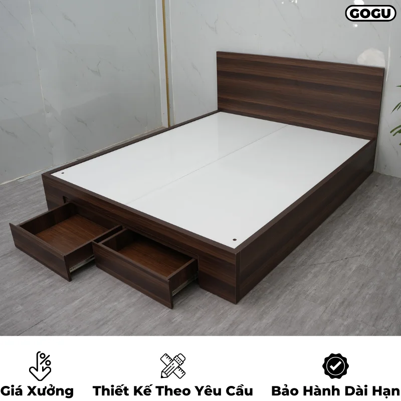 Giường ngủ gỗ công nghiệp mdf có ngăn kéo và hộc đựng đồ, thiết kế hiện đại, theo yêu cầu, nội thất GOGU tại TP. HCM, hình 27