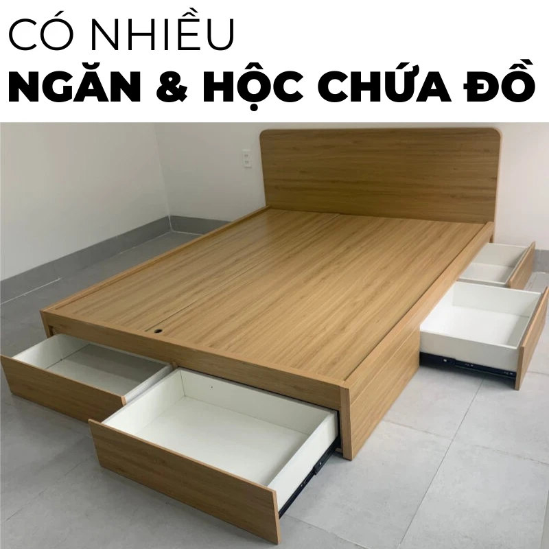 Giường ngủ gỗ công nghiệp mdf, có nhiều ngăn kéo và hộc đựng đồ siêu tiện lợi, thiết kế thông minh, sản xuất theo yêu cầu, nội thất GOGO tại TP. HCM, hình 30