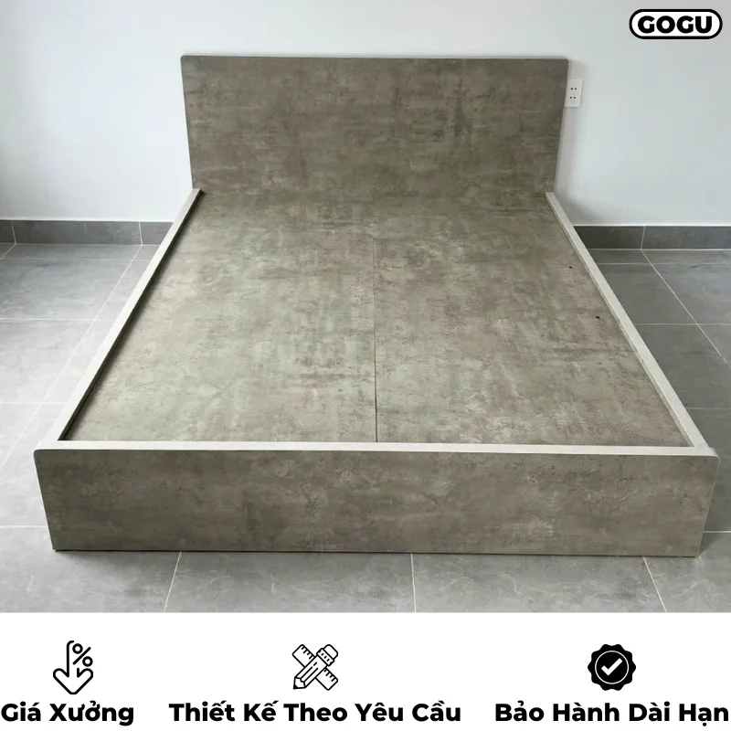 Giường ngủ gỗ công nghiệp mdf, không ngăn kéo, thiết kế tối giản hiện đại theo yêu cầu, nội thất GOGU TP. HCM, hình 30