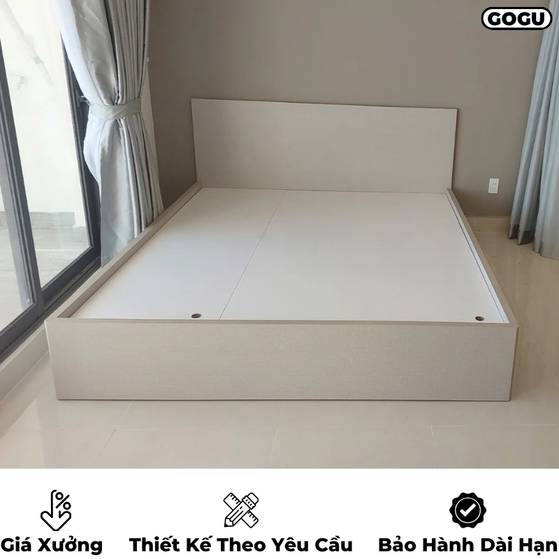 Giường ngủ gỗ công nghiệp mdf, không ngăn kéo, thiết kế tối giản hiện đại theo yêu cầu, nội thất GOGU TP. HCM, hình 31