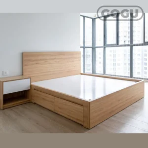 giường ngủ gỗ công nghiệp mdf cao cấp có ngăn kéo và hộc đựng đồ nội thất GOGU tại TP.HCM mã sản phẩm GCHC01 hình 2