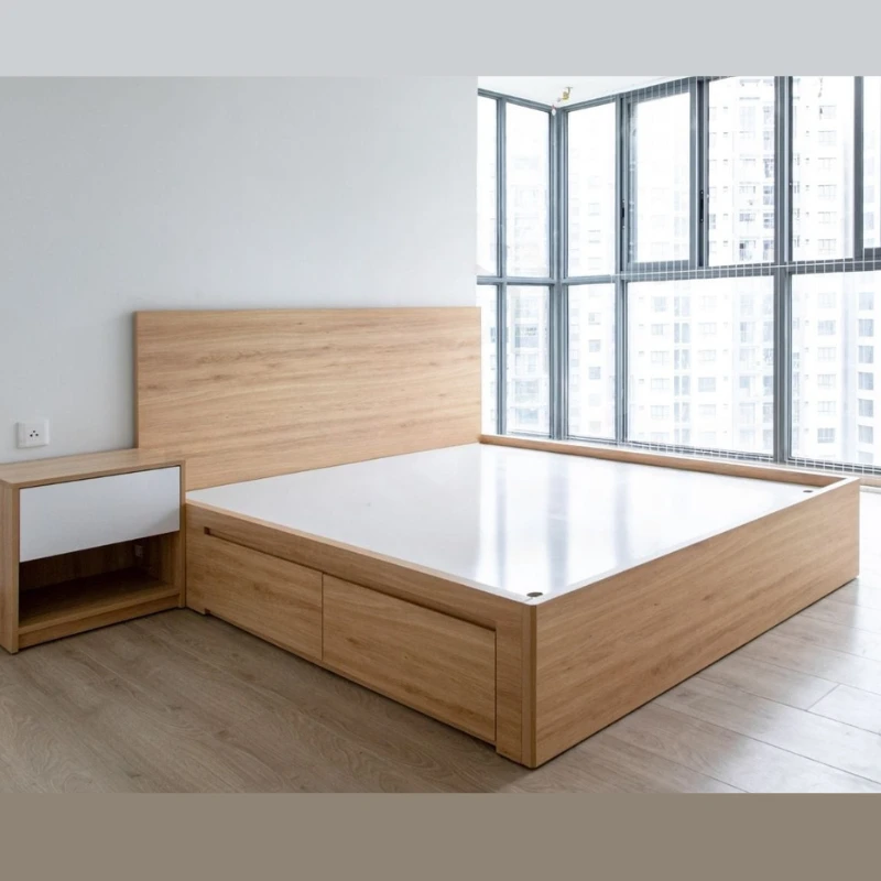giường ngủ gỗ công nghiệp MDF có ngăn kéo thiết kế hiện đại cao cấp mã sản phẩm GCHC02 hình 1