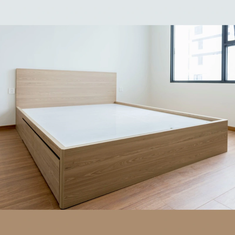 Giường ngủ gỗ công nghiệp MDF có ngăn kéo thiết kế hiện đại cao cấp mã sản phẩm GCHC06 hình 1