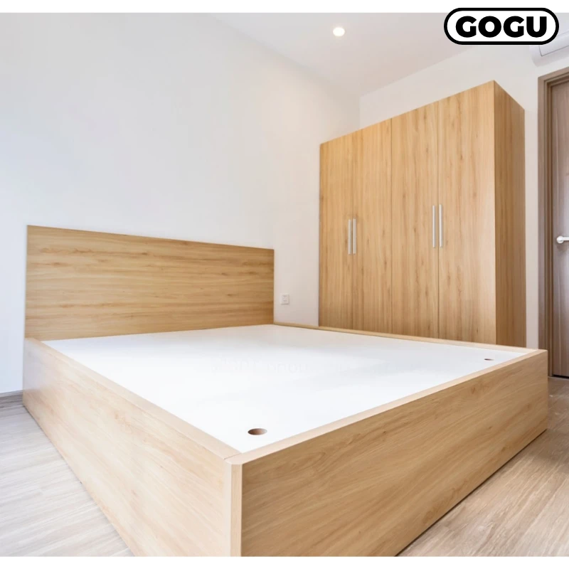 giường gỗ công nghiệp mdf không ngăn kéo, mã GKH05 4, nội thất GOGU TP.HCM