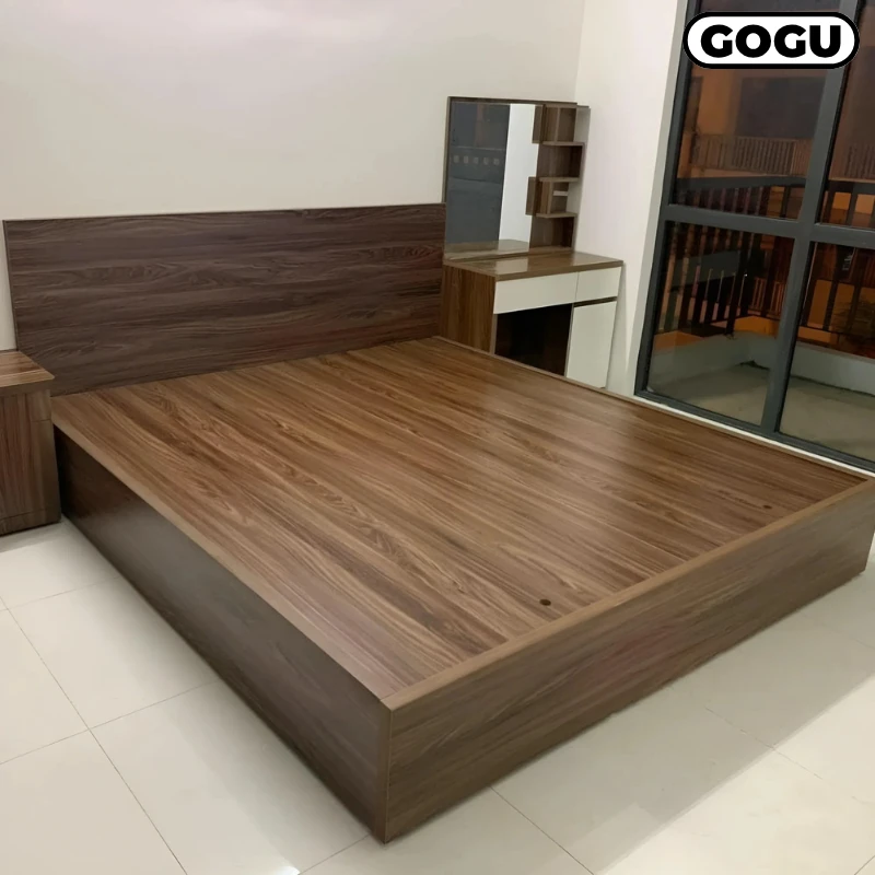 giường gỗ công nghiệp mdf không ngăn kéo, mã GKH05 5, nội thất GOGU TP.HCM