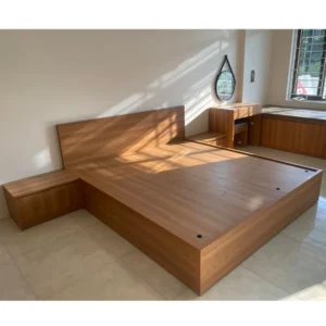 Giường ngủ gỗ công nghiệp mdf, thiết kế hiện đại, không ngăn kéo, mã sản phẩm GKH02, nội thất GOGU tại TP. HCM