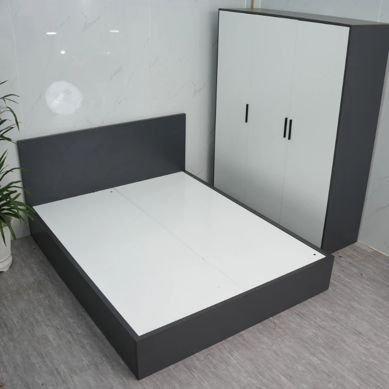 Giường ngủ gỗ công nghiệp mdf thiết kế hiện đại không ngăn kéo tại TP. HCM mã sản phẩm GKH18