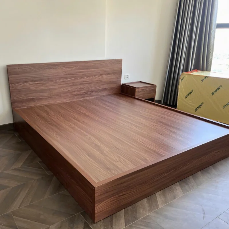 Giường ngủ gỗ công nghiệp mdf thiết kế hiện đại không ngăn kéo tại TP. HCM mã sản phẩm GKH22