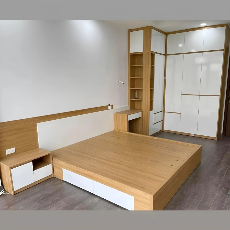 Giường gỗ công nghiệp MDF có ngăn kéo hộc đựng đồ mã sản phẩm GCHC07