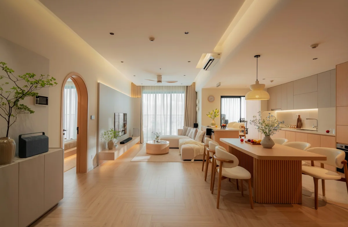 Thiết kế thi công nội thất phong cách japandi tại GOGU TP. HCM hình 1