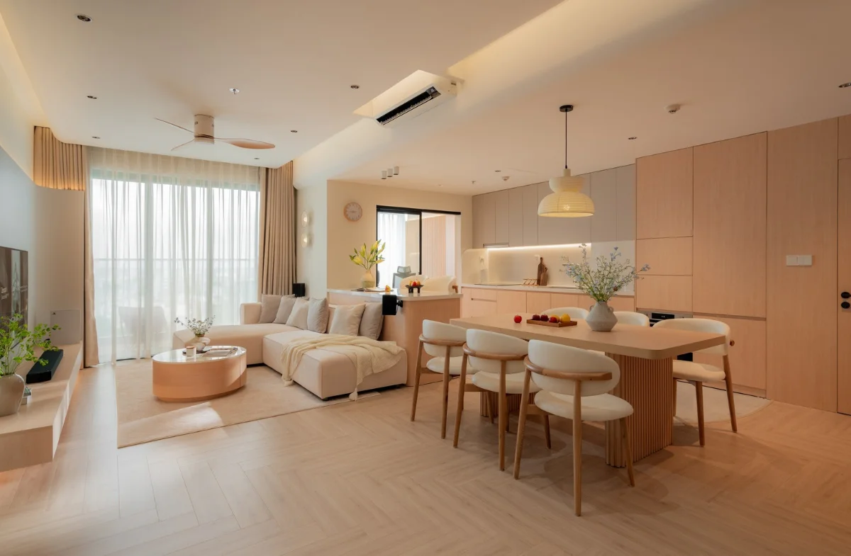 Thiết kế thi công nội thất phong cách japandi tại GOGU TP. HCM hình 2