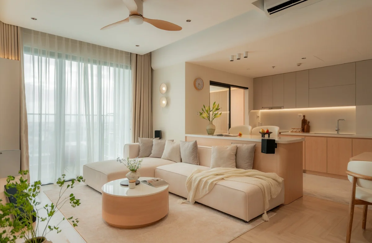 Thiết kế thi công nội thất phong cách japandi tại GOGU TP. HCM hình 4